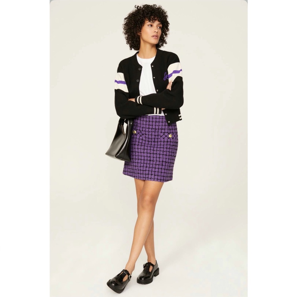 Sandro Clarinette Tweed Mini Skirt. Size 38